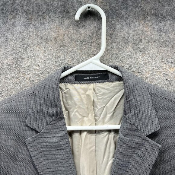 Guabello Blazer Mens 42L Gray Super 130s Wool Sport Coat Made In Turkey - Picture 4 of 11